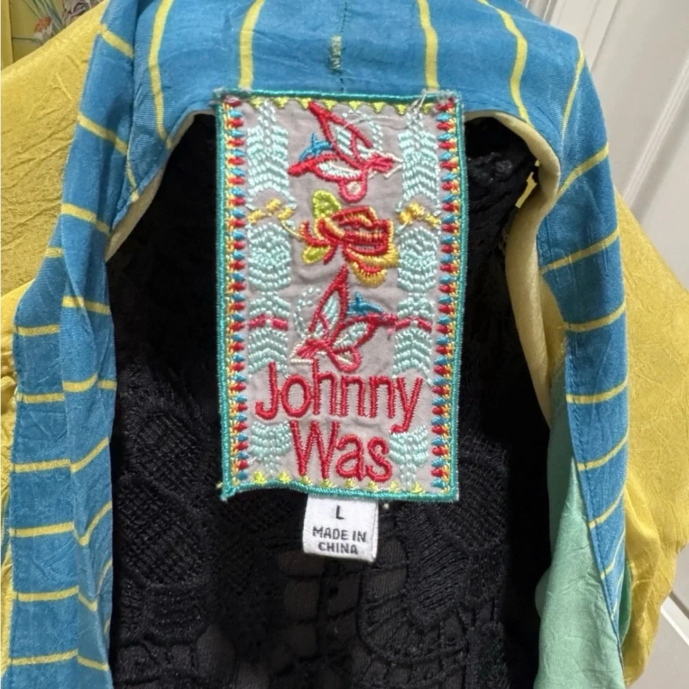 Johnny Was Multicolor Floral Kimono Size L - Picture 8 of 10